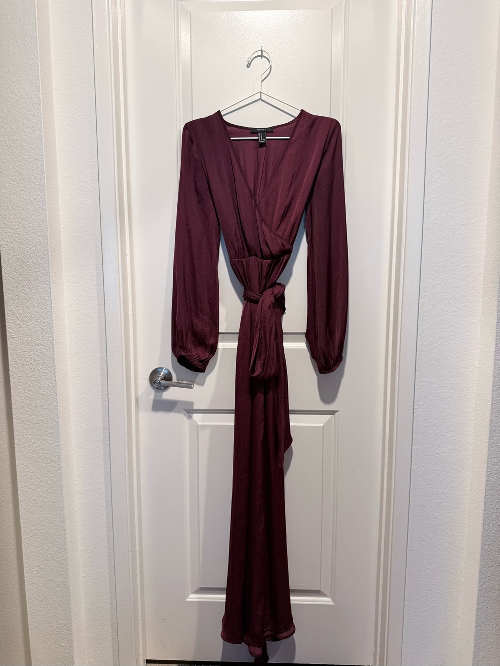 Forever 21 Wine Wrap Maxi Dress with Self Tie